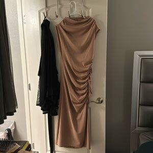 Brown form fitting Anthropologie dress